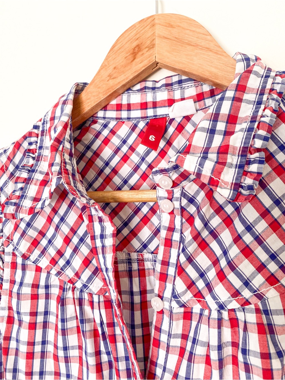 Divided | 100% Cotton | Plaid Gingham Shirt Dress | CottageCore Midi - Picture 3 of 7